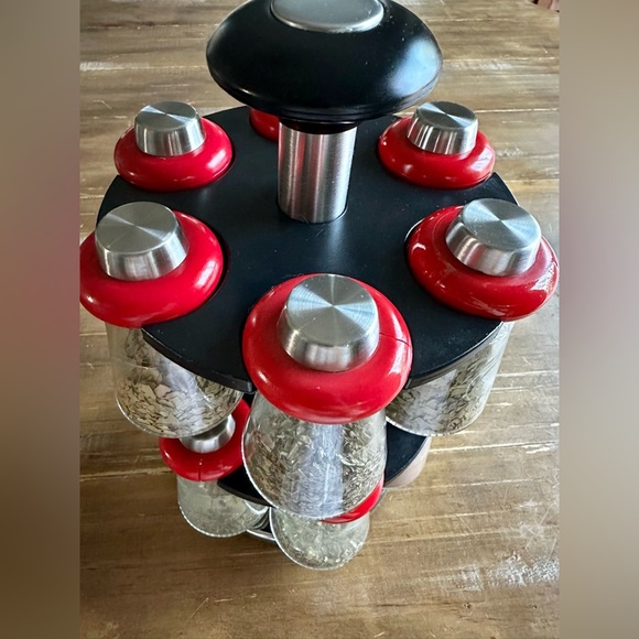 Vintage Sur La Table 11 Piece Spice Rack Container Round 360 Degree - Picture 3 of 9